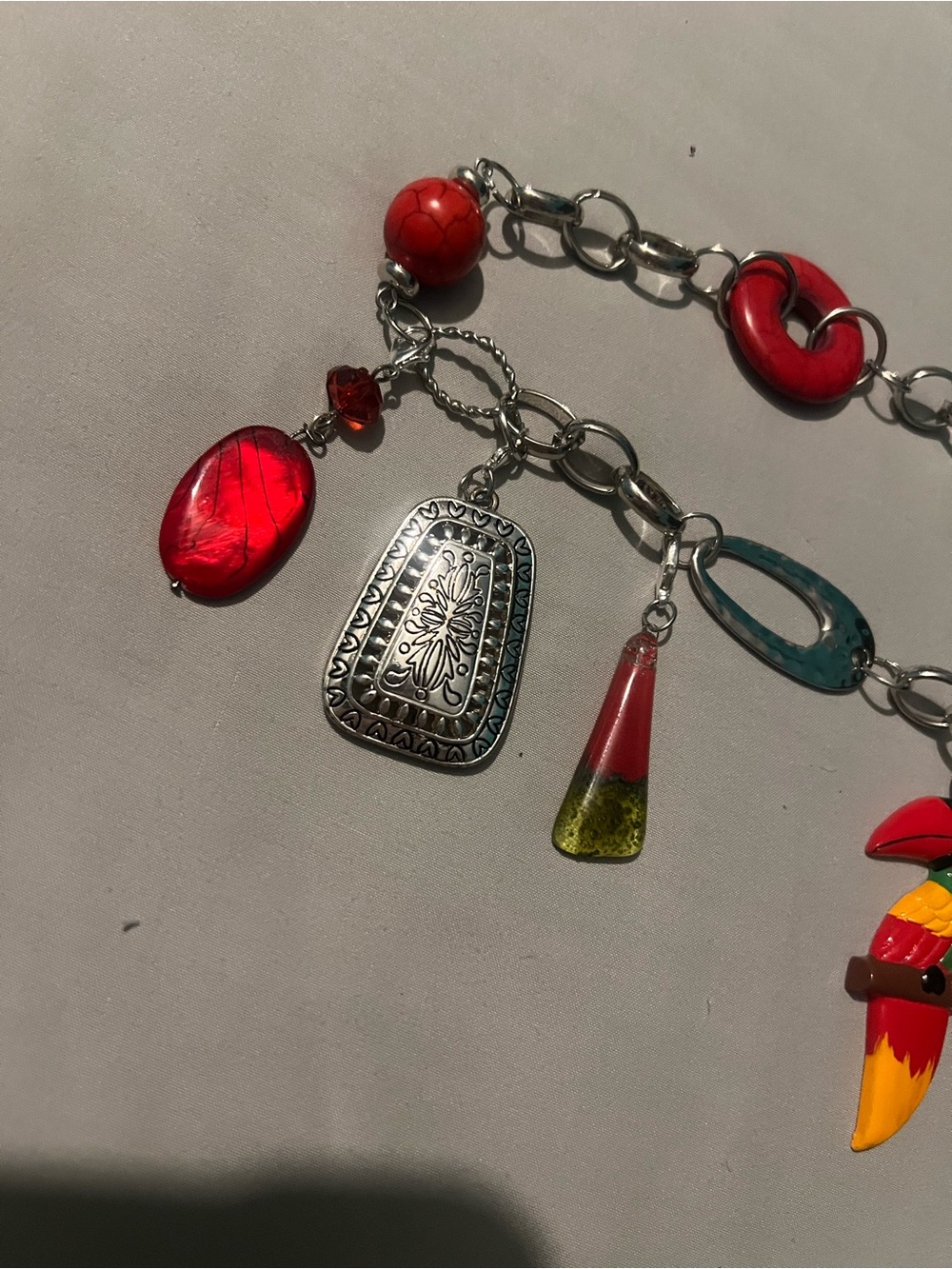 #123. Handmade Upcycled Boho Belt Chain with Detachable Pendants -One of a Kind - Picture 5 of 15